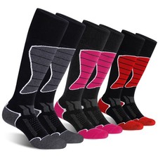 Women's Merino Wool Ski Socks, 3 Pack Thermal Warm Winter Thick Knee High Sno...