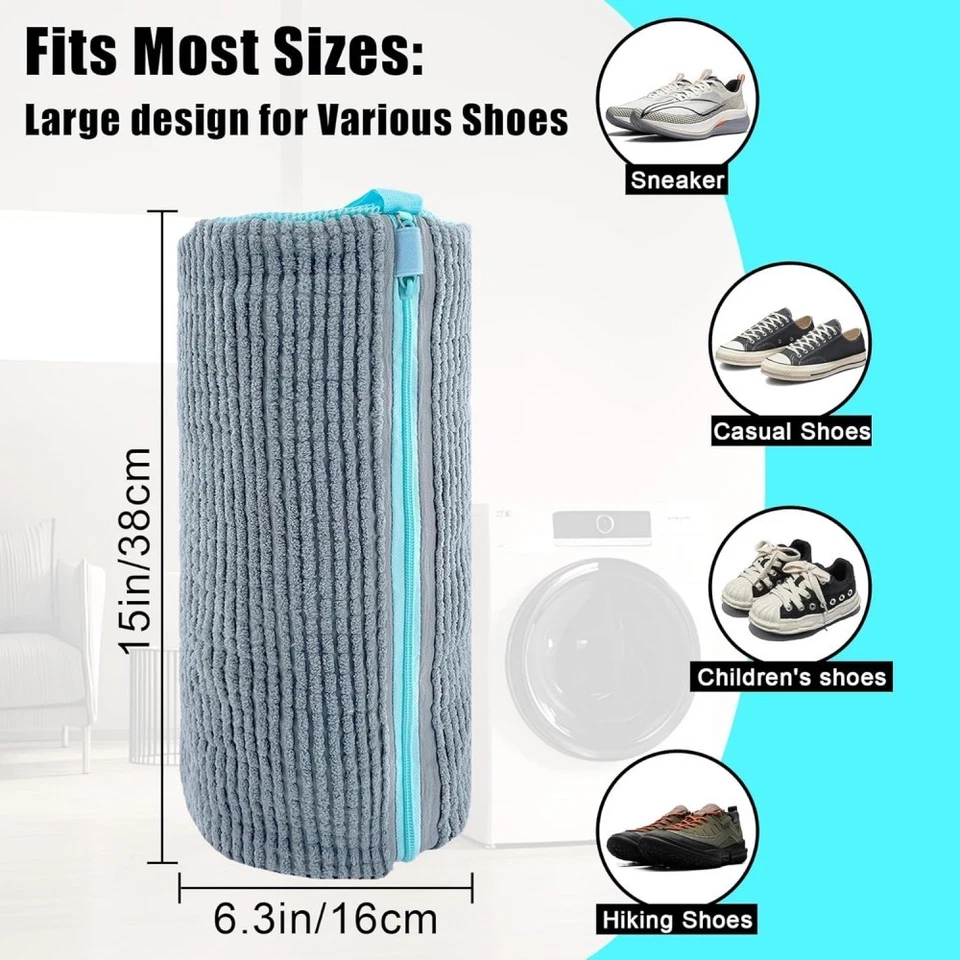 2Pcs Shoe Washing Machine Bag Cleaning Bag for All Shoe Types Laundry Shoe Bag - Image 3 of 4