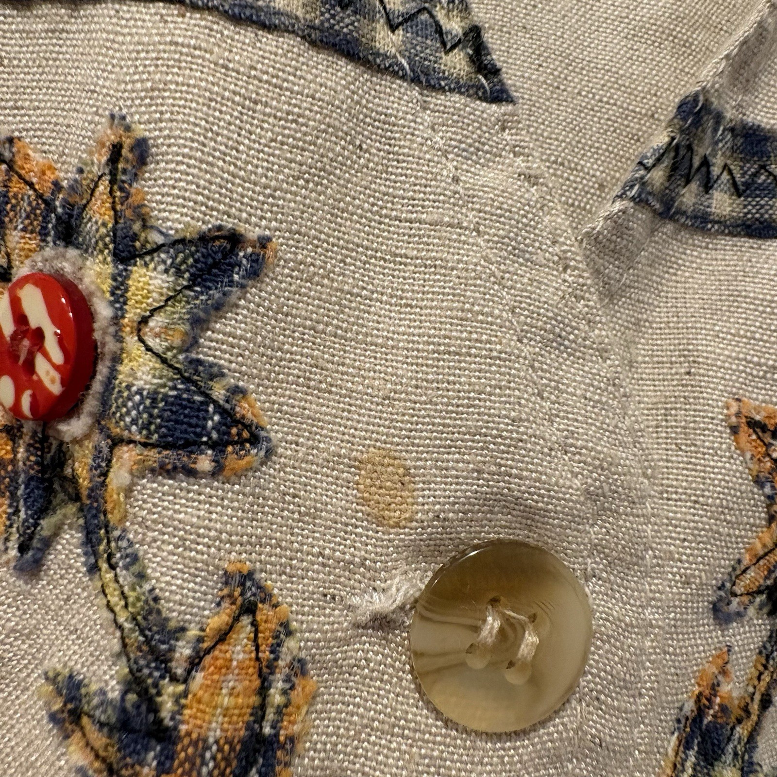 Vintage New Identity Patchwork Button Up Vest - S… - image 5