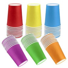 PALUDO 60 Pack Disposable Party Paper Cups - 9 Ounce 7.5 cm x 8.5 cm, Yellow