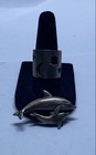Sterling Silver 925 Vintage Celestial Ring Size 7 & Dolphin Brooch Lot of 2 — photo 1