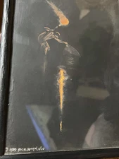 ANTIQUE PHOTOGRAPH HONOLULU NIGHT FISHERMAN SIGNED RICE 1919 PAINTING