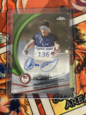 #ad OKSANA MASTERS 2026 Topps Chrome US Olympic Hopefuls #BCA OMA Green Auto 99 $24.99