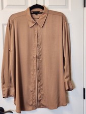 Banana Republic Blouse Gold Ladies Sz L NWOT