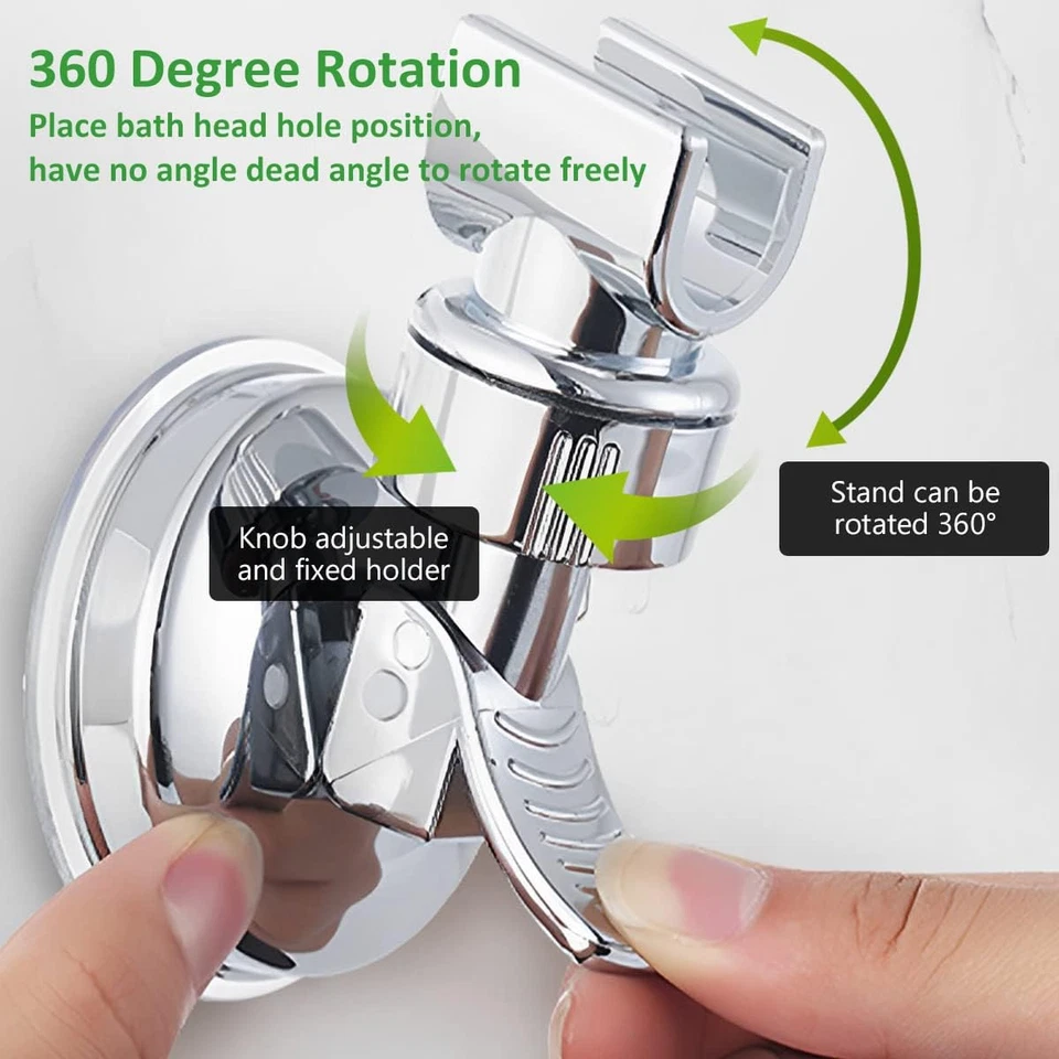 Soporte de cabezal de ducha ajustable ventosa cabezal de ducha de mano soporte de montaje en pared Foto 4 de 4