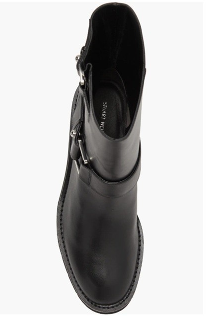 Stuar Weitzman Women Boulevard Moto Black Leather Bootie Boots US 7 NWT $675