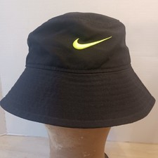 Nike Bucket Hat Child - Black with Yellow Swoosh UPF 40 Sun Protection Kid