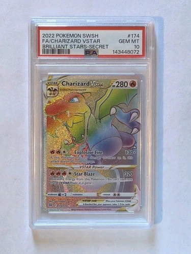 Pokémon Charizard VSTAR Secret Rare 174/172 Brilliant Stars PSA 10 Holo