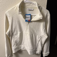 DSG ' VELOUR HALF ZIP ' GIRLS ' SIZE XL 16 PALE YELLOW