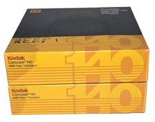 Lot of 2 Kodak 140 Carousel 35mm Slide Tray 899 5193 Original Box Black