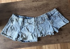 Art Class girls' denim shorts light wash/adjustable waistband Sz S 6/7 