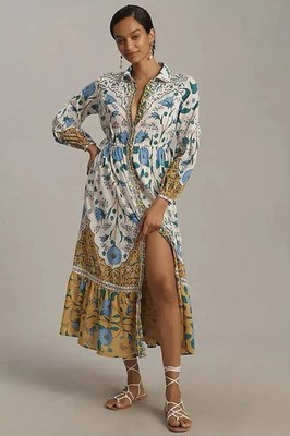 the eleanora long sleeve maxi shirt dress By Anthropologie The Eleanora Long-Sleeve Maxi Shirt Dress at MarketFair  Shoppes in Princeton, NJ
