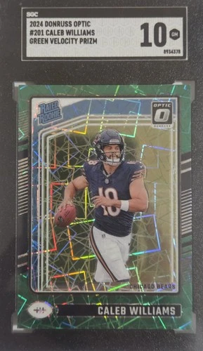 24 Donruss Optic - Rated Rookie Caleb Williams #201 Green Velocity Prizm SGC 10