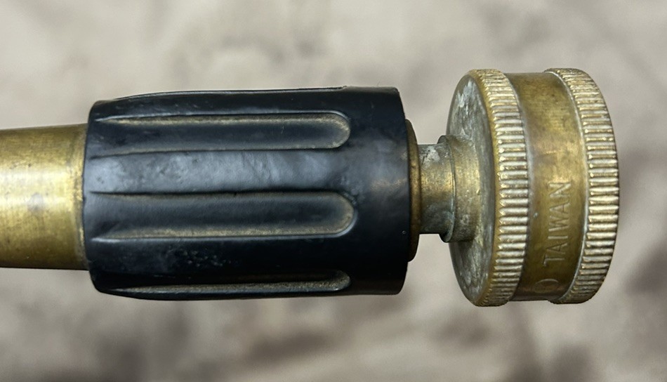 Vintage Brass & Rubber Rain-Bird Adjustable Garden Hose Spray Nozzle 4”