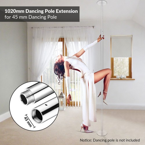 Yescom 3.4 FT New Chrome Dancing Pole Extension for 45 mm Spinning Pole, Silver - Picture 2 of 8