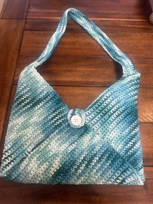 Handmade Crochet Turquoise  Green Blue  Bag Purse for Women Fall  Shoulder Bag