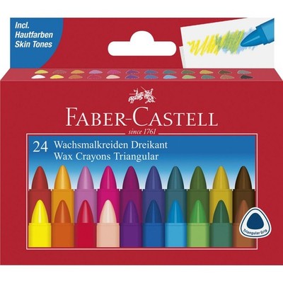 Faber-Castell Wachsmalkreiden Dreikant 24-er Kartonetui