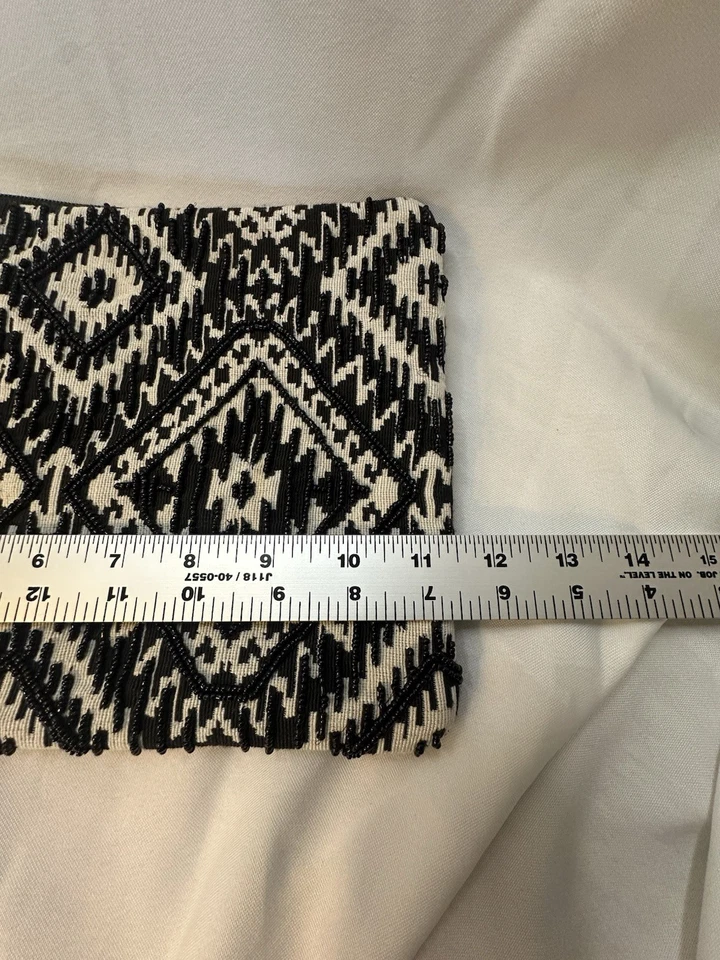 ROLLER RABBIT Precioso Textil Tejido Diamante XL Cuentas Boho Bolso sin asas Usado en Excelente Condición Foto 3 de 4