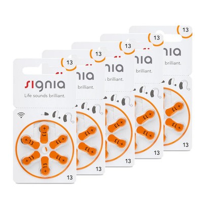 30x Signia Hörgerätebatterien - 13 orange PR48 - (5x 6er Blister)