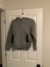 Alexander Wang x H M Full Zip Hoodie Heather Scuba Neoprene Jacket Gray Size XS