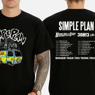 Simple Plan Sc00by D00 Tour Dates 2025 Double Sided T-shirt