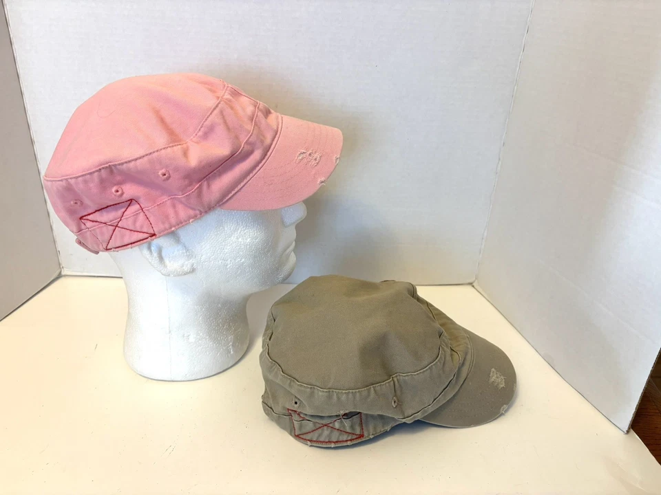 Dorfman Pacific Co. DPC Par de Gorras Cadete Para Mujer Ajustables Rosa y Caqui  Foto 4 de 4