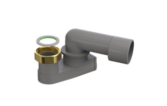 BONOMINI - Sifone per vasca ribassato per vasca con snodo da 50X1"1/2