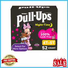 Pull-Ups Girls Night Time Training Pants, 4T-5T, 52 Ct, Overnight Potty Diapers