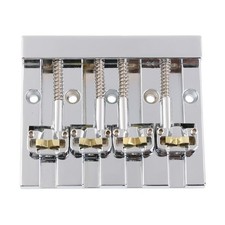 4 String Bass Bridge High Mass for 5-Hole Fender Electric Bass Chrome