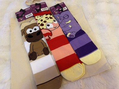 NWT  Vee Friends Novelty 3 Sock Bundle Size 8-12 Odd Sox w/ VF s Canvas Tote Bag
