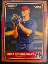 2025 Onyx Vintage Kruz Schoolcraft Orange Bordered #OVKRSC /50 (RC)