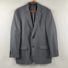 Joseph & Feiss Gold Sports Coat Mens 42 Long Gray Herringbone Blazer 100% Wool