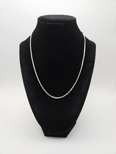 925 Italy Vintage Sterling Silver Box Chain 2mm 18in Necklace