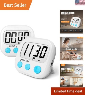 2 Pack Digital Kitchen Timer for Cooking Big Digits Loud Alarm Magnetic Backi...