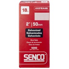 Senco AX21EAAN 18 ga. Galvanized Smooth Shank Straight Strip Brad Nail 2 in.
