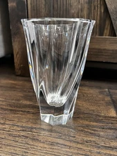 VTG ORREFORS Sweden Residence Swirl Heavy Lead Crystal Vase 6" Tall Signed MCM