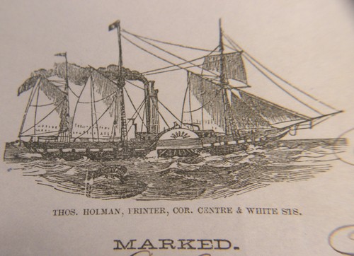ANTIQUE 1858 SHIP'S BILL OF LADING SCHOONER "EMELINE" NEW YORK TO SAVANNAH