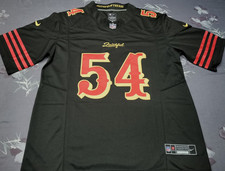 Fred Warner #54 49ers FUSE Rivalries Black Sewn Stitched Jersey.