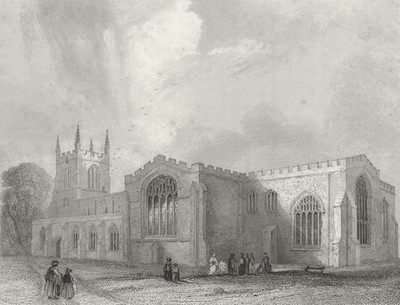 WALES. Bangor Cathedral SE view 1836 old antique vintage print picture