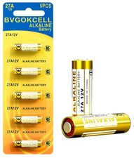 Bvgokcell A27 27A 12V Alkaline Battery 5-Pack , 12 Volt LR27A MN27 5 pack