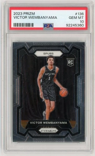 2023 Panini Prizm Victor Wembanyama Base Rookie PSA 10 Spurs #136 NBA