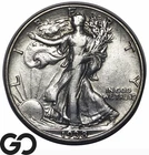 1938-D Walking Liberty Half Dollar, Semi-Key Date, Choice XF