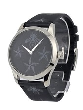 Gucci G-Timeless Black Bee and Star Dial Leather Band Women’s Watch - YA1264105