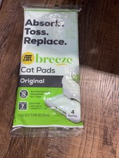 4 Pads Purina Tidy Cats Breeze Litter System Cat Pad Refills, 16.9 x 11.4 In