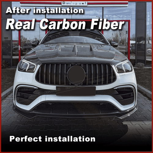 Für Benz W167 C167 GLE450 GLE53 GLE63 Coupe 20-23 Carbon Frontlippe Frontspoiler - Picture 2 of 10
