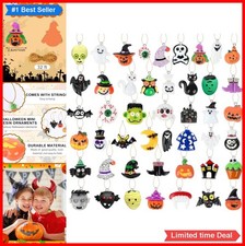 Halloween Ornaments 36 Pcs Mini Resin Tree Decorations 32 Ft Golden String