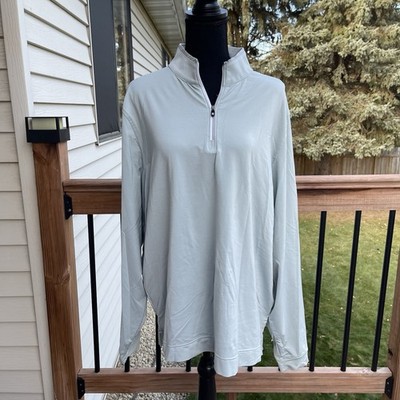 FootJoy Pullover Mens Large Light Blue Gray Half Zip Golf Performance FJ