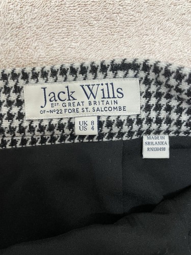 JACK WILLS herringbone skirt black / white size 8 FAST FREE DELIVERY - Picture 8 of 8
