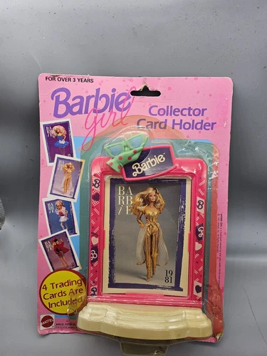 BARBIE GIRL COLLECTOR Card Holder New W/ 4 Trading Cards Vtg