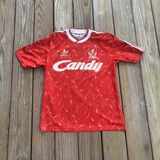 Vintage adidas liverpool Soccer Jersey Shirt Red and White Size M signed (38-40)